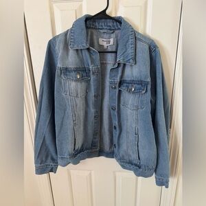 Working Title Denim Jacket Women’s Large Light Wash Classic Button Front